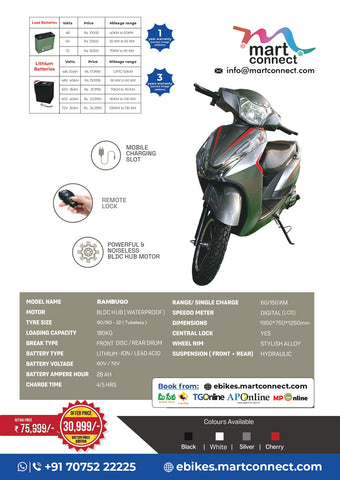 Mart Connect – Electric Scooter (Model: RAMBUGO)