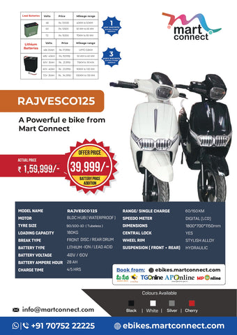 Mart Connect – Electric Scooter (Model: RAJVESCO 125)