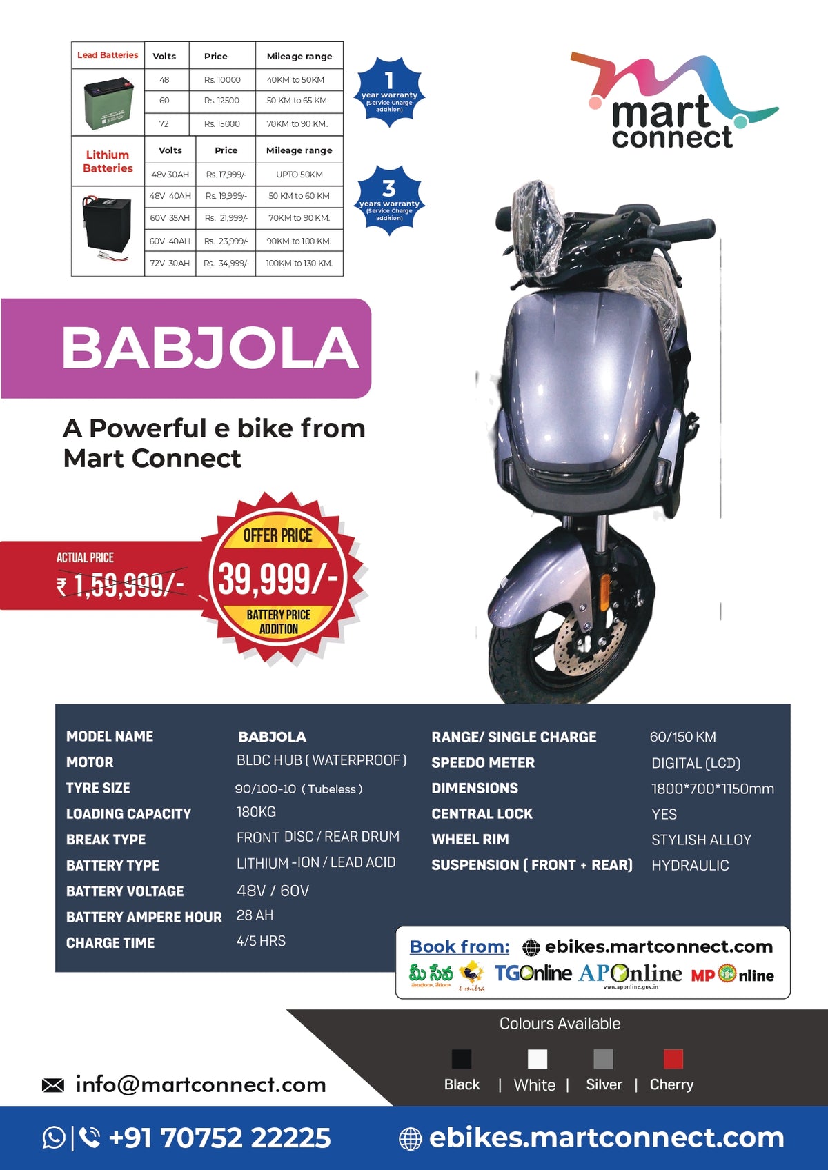 Mart Connect – Electric Scooter (Model: BABJOLA)
