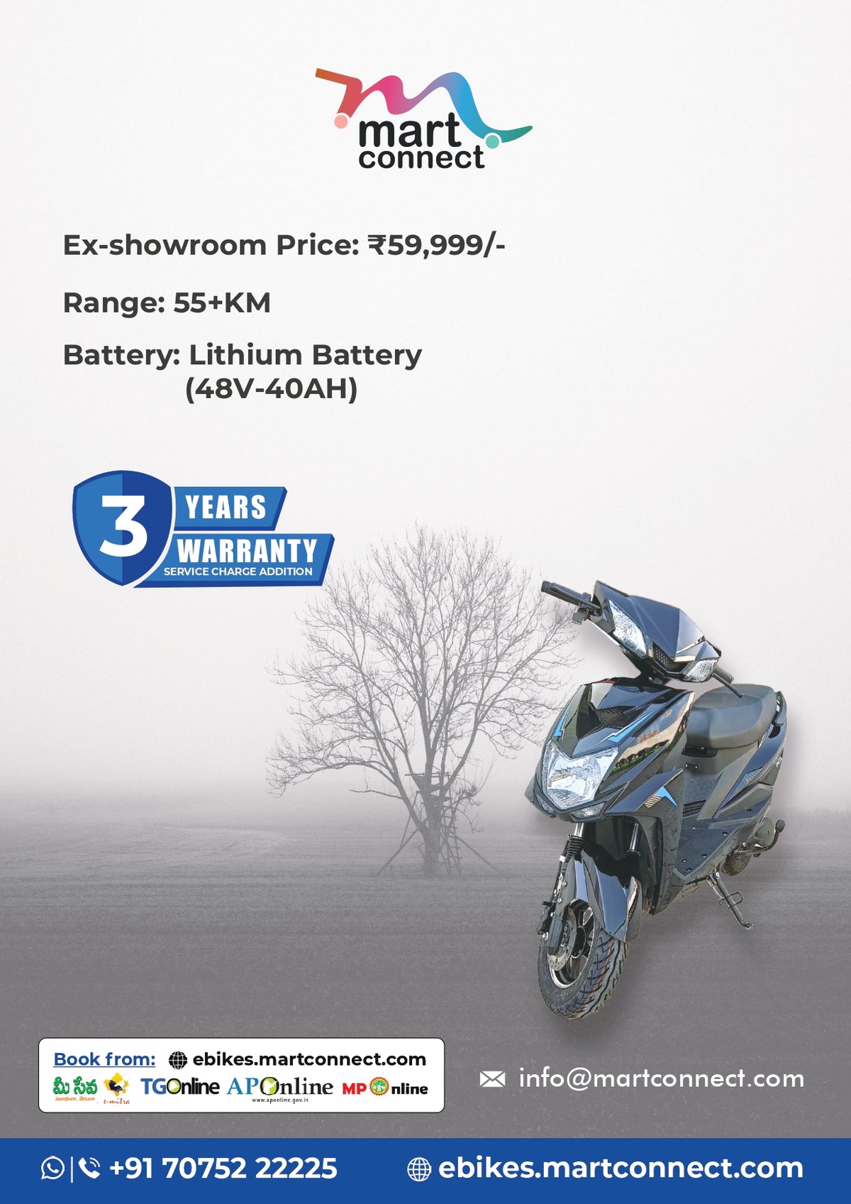 Mart Connect Electric Scooter – Smart Ride for a Smarter Future